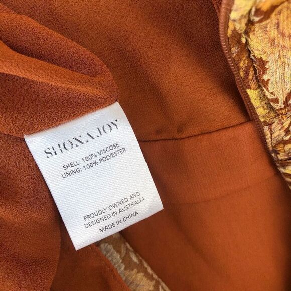 Shona Joy Sunset Ruched Mini Dress in Turmeric Multi Upcycled - Modified - Picture 8 of 9